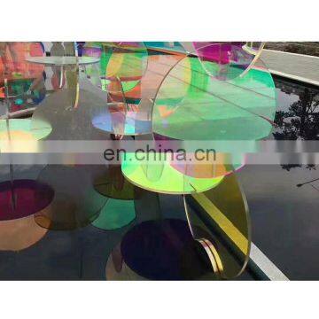 China glass factory 6mm dazzle colored glass wall for decoration