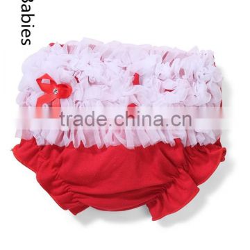 Wholsale kids underwear 2016 baby red cotton ruffle bloomers