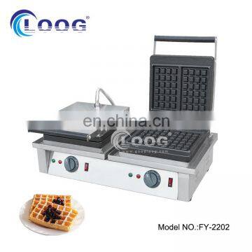 2016 Hot Sale Energy Saving Commercial Electric Overturn Waffle Iron Maker with two plates