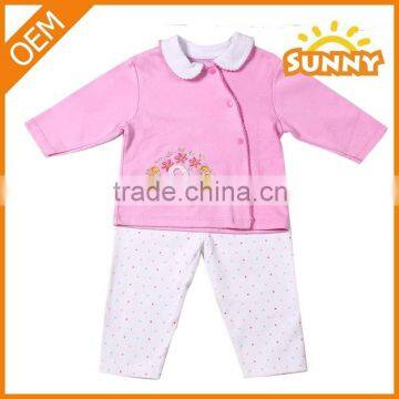 New Design Summer pink Baby Girl Clothing Set