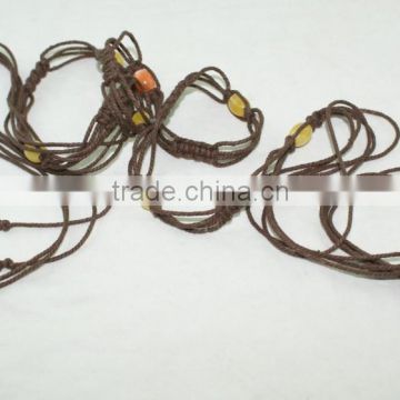 Fashion Hand made garment waxed cord braided belts-KL0041