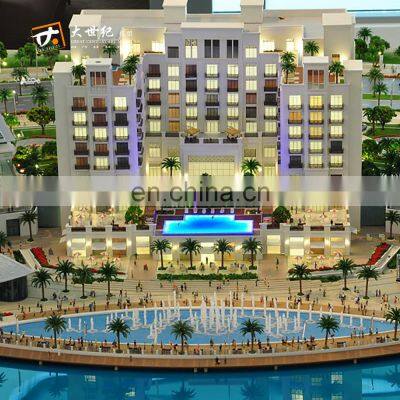 Seaside Holiday Hotel Building Model With Miniature Ship photo-2