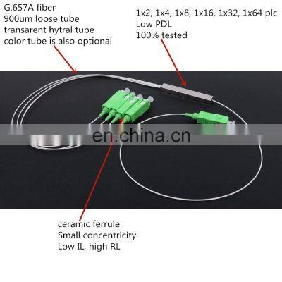 1/2*16 Fiber Optic Mini Module Blockness Type PLC Optical Splitter 0.9mm SC/LC UPC/APC Connector Singlemode PLC Splitter photo-3