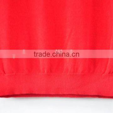 Red Lady Dots Embroidery Knitted Sweater O-Neck Women Sweaters