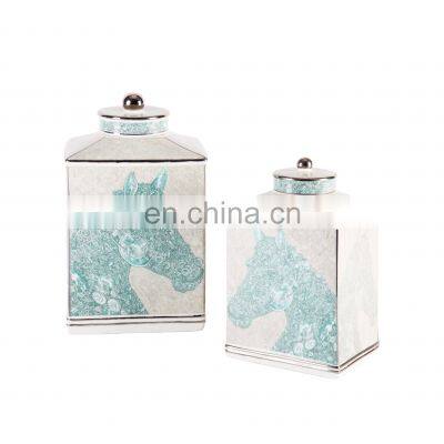 European Porcelain Horse Decoration Vase Luxury Home Accessories