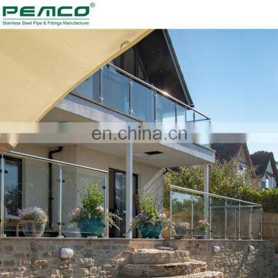 PEMCO Project Modern Design Interior Stair Tempered Stainless Steel Glass Railing