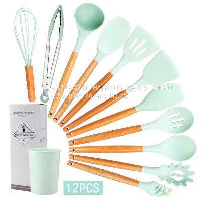 Eco-friendly Food Grade Gift Pack 12 Pcs Cooking Tools Kitchen Gadgets Silicone and Stainless Steel Kitchen Utensil Set photo-5