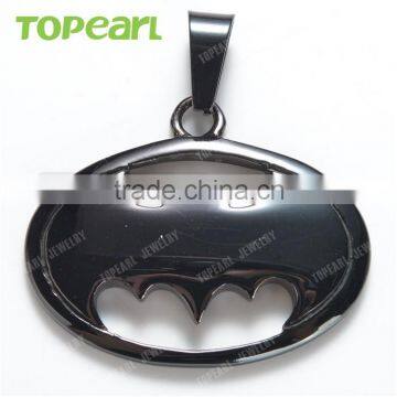 Topearl Jewelry Wholesale High Quality Black Stainless Steel Batman Pendant for Men MEP661