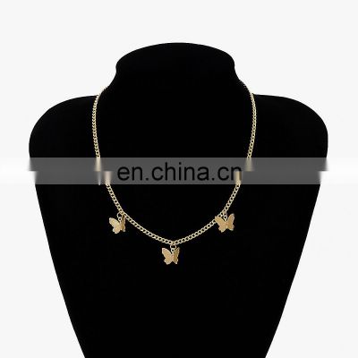 Stainless Steel Gold Jewelry Choker Butterfly Necklace