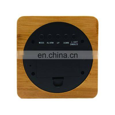 Акционный современный настольный электронный цифровой светодиодный деревянный будильник с тканевой поверхностью для гостиной современного дома photo-4