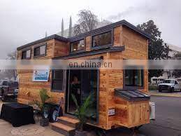 20ft Tiny House On Wheel Modern Prefab Caravan Small Prefabricated Wooden Home Trailer House Rent photo-4