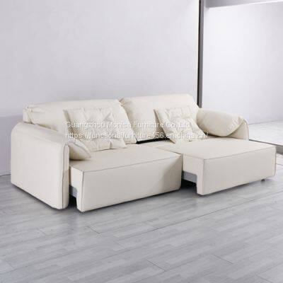 New Modern Minimalist Elephant Ear Sofa Bed Leather Nordic Living Room Straight Row Size Apartment Smart Sofa photo-4