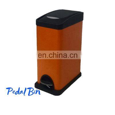 Rectangular Color Coating Stainless Steel Foot Pedal Recycling Satin Separate Waste Paper Bin