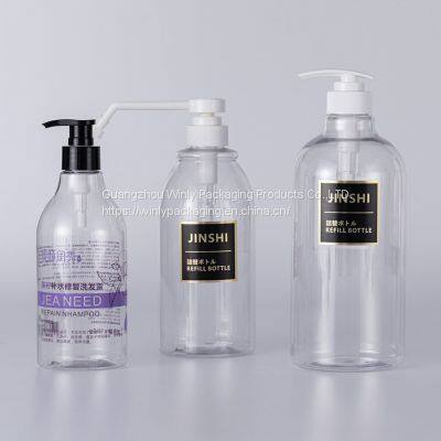 Empty 500ml Shampoo Bottle With Custom Printing and Lotion Pump