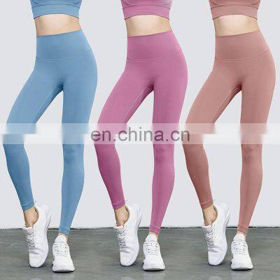 Custom Workout Tights Soft Leggings Crotchless With Back Hidden Pocket Fitness Pants High Waist Butt Yoga Leggings For Women photo-4