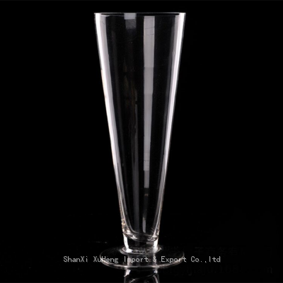 Transparent Trumpet Glass Vase For Wedding Centerpiece Table Decoration photo-3
