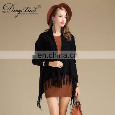 Ladies Poncho Shawl Wool Cashmere Blend Nepal Poncho Sweater With Tassel
