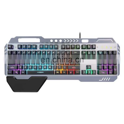 OEM High-quality Fully Mechanical Wired Panel 104 Key Mechanical Keyboard Rgb Backlit Iron LED Usb Desktop USB 2.0 Plug and Play