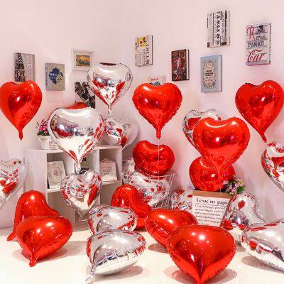 18 Inch Heart Shaped Foil Material Mylar Balloons Valentines Day Wedding Party Decoration Helium Globos Balloon photo-5