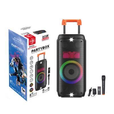 HS-TS08G8 Private 8 Inch Speaker Trolley Bt Speaker Sound System USB Portable Party Speaker for Indoor Outdoor Activities