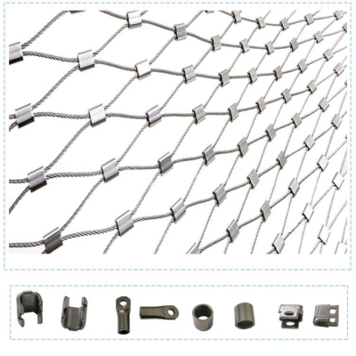 Flexible Stainless Steel Wire Rope Mesh, Woven Zoo Aviary Netting, Stainless Steel Cable Sheath, Elegant Stainless Steel Rope Netting