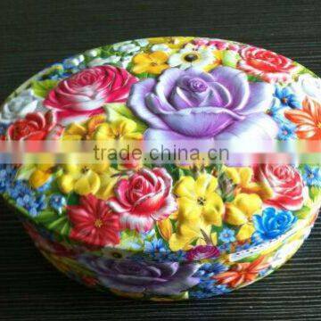 embossed high quality beauty accessories tin box