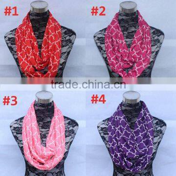 Best Selling Double Layer Knit Neck Warmer Printed Circle Jersey Scarf