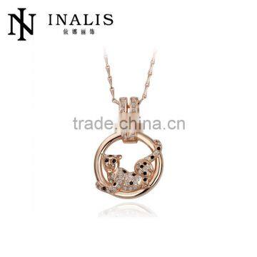 New product hot stylish rose gold plated tiger necklace LKN18KRGPN150