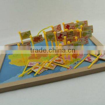 Kids wooden educational toys and map puzzles games