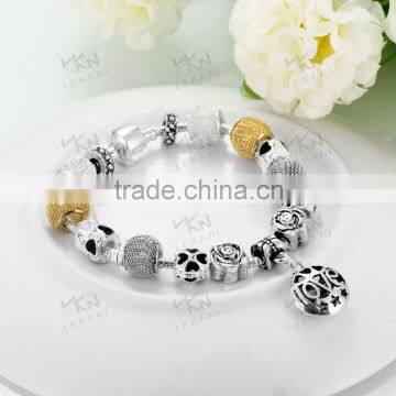 Customized Fashion Handmade Silver plated charm Bracelet