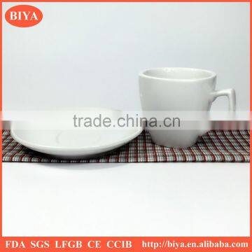 Turkish Coffee Cups Porcelain Square Coffee Cup and Saucer, Ceramic Tea Espresso Cup Set for Hotel and Restaurant and Home photo-3