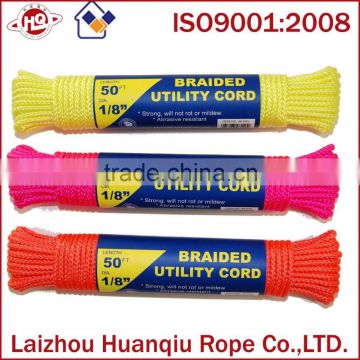 3 Piece Set - 50' Neon Braided Utility Para Cord (Orange, Yellow, Pink) rope