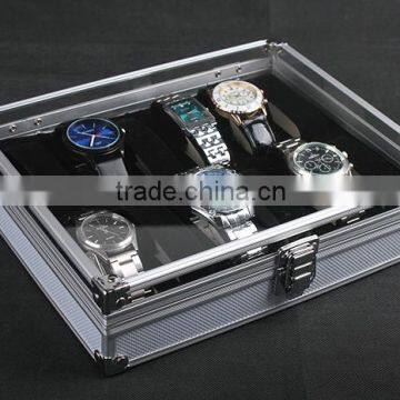 C67 ANPHY 12 Unit Watch Display Case Aluminium Watch Box Flannelette Quality Choice photo-3