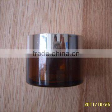 30ml 50ml amber color glass jar for cosmetic with black lid glass cream jar glass cosmetic jar