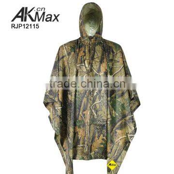 Military Hunting Camouflage Rain Poncho With Ground Sheet and Tent Purpose