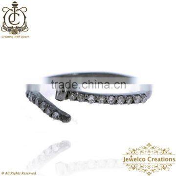 Diamond Pave 925 Sterling Silver Jewelry, Diamond Handmade Jewelry, Diamond Silver Cage Ring, Natural Diamond Pave Ring