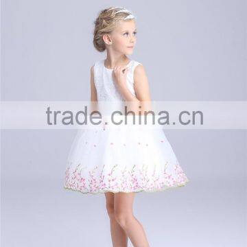 Floral Embroidered Children Girl Dress Butterfly Knot Princess Baby Girl Dress OEM Service photo-5