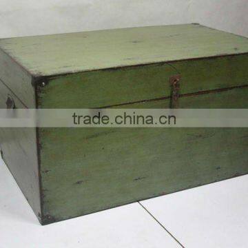 Chinese Antique Cute Green wooden Suitcase