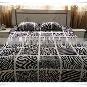 3 pcs 100% polyester flannel/coral fleece blanket/throw with zebra pattern