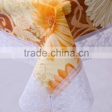 PVC/PEVA Lace Tablecloth With Flannel Backing, High Quality & Waterproof & Oil Proof photo-4