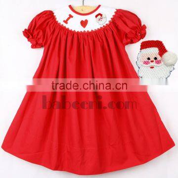 I love Santa Claus hand smocked bishop dress