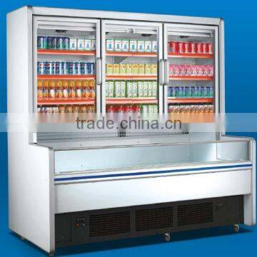 Supermarket showcase refrigerator and display showcase freezer