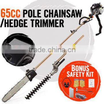 65cc pole gasoline hedge trimmer 2 in 1 garden tools for with CE SAA EMC GS certificate