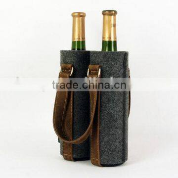 Rustic Leather Felt Double Wine Box Fabric Wine Bag Household Storage Wine Gift Bag Bottle CustomMade best special gift