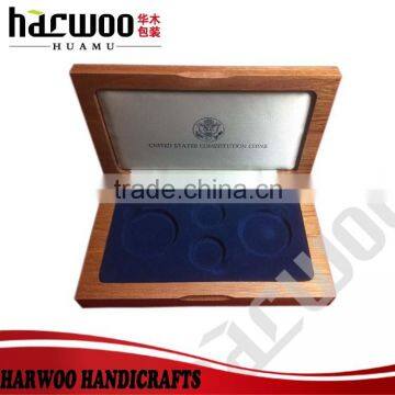 wooden commemorative coin box,solid wood souvenir coin box,custom wooden coin box