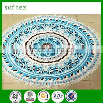 150cm Diameter 500g Microfiber Reactive Printed Large Round Beach Towel With Tassel photo-4