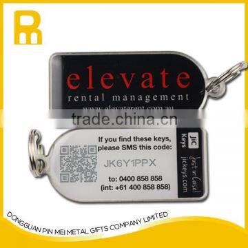 Professional customized metal id tag keychain with company logo customer name