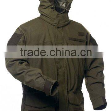 Winter hooded silent hunting jacket for men