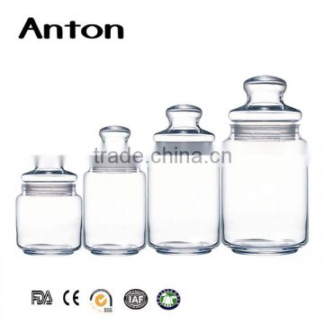 High quality glass food storage jars with glass lid