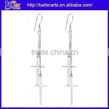 Custom Bridal Sterling Silver Earring,Rose Gold Butterfly Earring,Long Pearl Bridal Earring photo-4